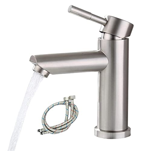 洗面用水栓 洗面用水栓 洗面台 混合水栓 洗面蛇口 食品級ステンレス 浴室用水栓金具 洗面 洗髪用 蛇口 シングルレバー混合栓 温 冷 切換え 泡沫水流 ホース付きの通販は