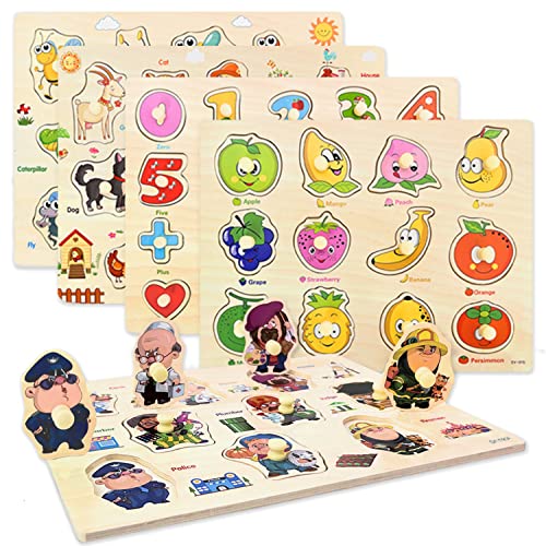 68PCS CORPER TOYS 木製パズル 型はめパズル かたはめパズル 積み木 形合わせ 形認識 パズル 英語おもちゃ 5種類シリーズ 男の子 女の子 カラフル プレゼント クリスマス 68PCSの通販は 5,021円