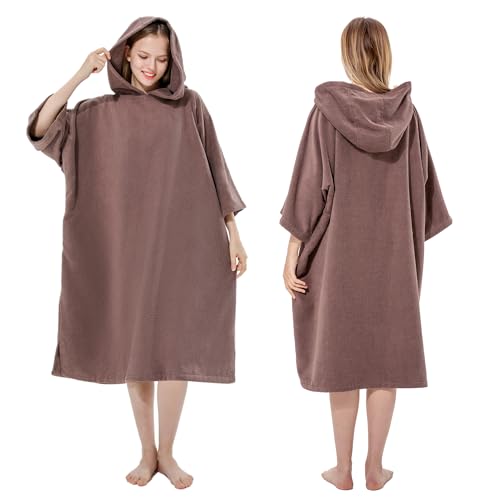 ブラウン Winthomeお着替えポンチョ タオル サーフィンポンチョ 着替えタオル サウナポンチョ サーフポンチョ 速乾吸水 長袖 防寒 全6色 (ピンク)の通販はその他アクセサリー