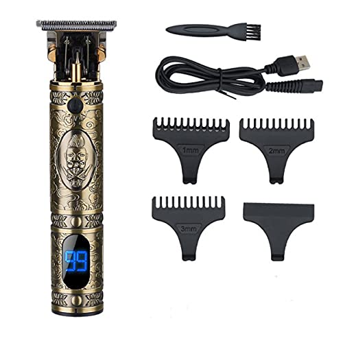 Brown 鋼夫 電動バリカン メンズ ヘアーカッター USB充電式 ばりかん 刃水洗可 LEDライト表示 低騒音 コードレス階剃り バリアート用 散髪用 子供/家庭/プロ用（銅色）の通販は 6,087円