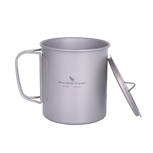600ml シングルカップ Boundless Voyage チタン マグカップ 750-1250ml チタンクッカー 調理【直火可】Ti 軽量コンパクト収納 ポータブル 折り畳み式シングルマグ ソロ アウトドアキャンプ用品 料理器具 収納バッグ付き (600ml シングルカップ) Ti3036D 5,932円