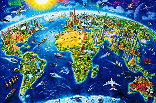 動物世界地図 CHengQiSM 1000ピース ジグソーパズル 世界地図 パズル 絵画 地球 ランドマーク 動物（70×50cm）の通販は