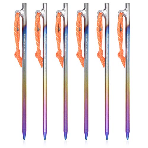 焼き色 [24CM] 6本セット Boundless Voyage チタンペグ ソリッド 焼き色 強靭 20CM 24CM チタン合金 岩場 砂浜 砂利 硬い土 草地 テントペグ タープペグ アウトドア キャンプ 鍛造ペグ 設営用具 (焼き色 [24CM] 6本セット)の通販は 5,176円