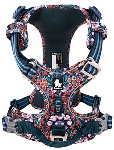 M_Navy Blazer cocomall 2020新型 犬用ハーネス 犬用胴輪 ドッグ ペット用品 ハーネス 3M反射材料 訓練 ナイロン製 小型犬、中型犬、大型犬に向け 通気性 調節可能 (M， 2021 Navy Blazer)の通販は 7,478円