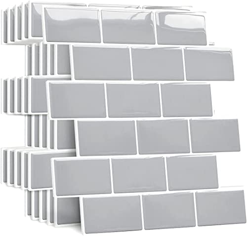 10_グレー APSOONSELL 立体 貼るタイルボード 【10枚セット】 耐熱 防水 タイルシール タイルシート 立体 白 キッチン 洗面所 浴室 3D 壁紙 はがせる グレーの通販は 7,177円
