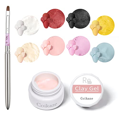 8点セット ジェルネイル 立体ネイルアート 粘土ジェル 3Dジェル 4Dジェル クレイジェル カラージェル UV・LED対応 8色入り 4gの通販は 5,913円