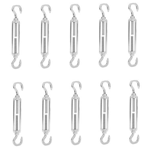 VGEBY フックターンバックル ワイヤーテンショナー 10個 304ステンレス鋼 150mm / 5.91in 調節可能 防錆性 耐食性 耐久性の通販は 5,431円