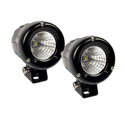 10W 広角 x2個 ミニサイズ LEDワークライト 丸形 バイク補助灯 10W 6000K フォグランプ オートバイ 自転車 カー用品 フラット型 広角 ノの通販は