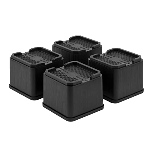 ブラック Uping テーブル・ベッドの高さ調節が簡単にできる ベッドの高さをあげる足 4個セット 高さを上げる 高さ調節脚 こたつ 継足し 継ぎ足 テーブル脚台 高さ調整 暖房器具 (耐荷重1000kg) ブラック 高さ9.9cmの通販は 6,040円