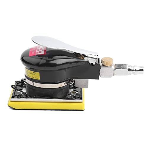 黄色の正方形 エアサンダー 空気圧研磨ツール 90PSI 10000rpm 75*100mm エアオービタルサンダー 空気圧ポリッシャー 研磨 手持ち型 低消の通販は