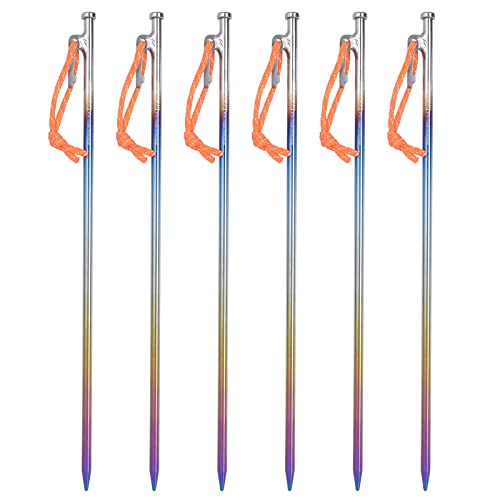 焼き色(ワイドヘッド) [40CM] 6本セット Boundless Voyage チタンペグ ソリッド 焼き色 強靭 20CM 24CM 30CM 35CM 40CM チタン合金 岩場 砂浜 砂利 硬い土 草地 テントペグ タープペグ アウトドア キャンプ 鍛造ペグ 設営用具 (焼き色(ワイドヘッド) [40CM] 6本セット)の通販は 7,356円