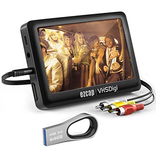 キャプチャーボックス VHSビデオキャプチャー 4.3インチ液晶モニター デジタル保存 PC操作不要 USB2.0/TFカード保存 HDMIでテレビ出力 VHS/VCR/DVD/DVR/カムコーダー/ Hi8/ ゲーム機入力の通販は 15,914円