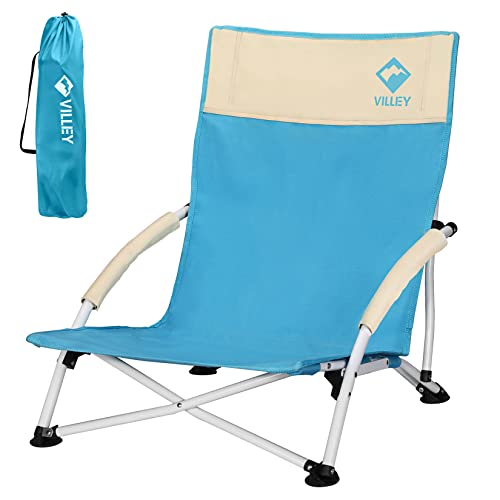 ブルー VILLEY アウトドアチェア あぐらチェア ローチェア キャンプ椅子 ロースタイル 折りたたみ イージーチェア 超軽量 コンパクト 耐荷重110kg ハイバック ガーデン お釣り 登山 フィールド 運動会 収納袋付属 ブルーの通販は 7,748円