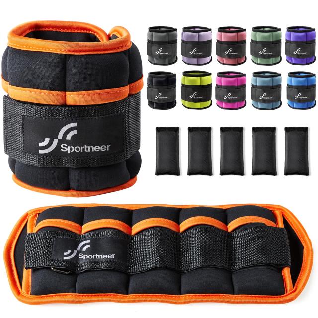 オレンジ Sportneer アンクルウェイト 5段階調節 片足0.53kg/0.96kg/1.39kg/1.82kg/2.25kg 2個組最小1.06kg-最大4.5kg 筋トレウェイト 重り 足首 パワーアンクル 重さ調整可能 ソフト 速乾 通気 ランニング ダンス ヨガ フィットネス リハビリテーション 男女兼用 競技者 5,948円