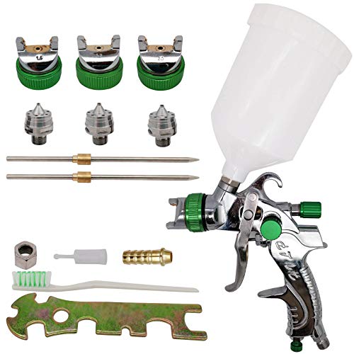 7Akiranoai HVLPスプレーガン 家庭用塗装ガン 供給エアスプレーガン3ノズル1.4 / 1.7 / 2mm付き 600ミリリット重力空気圧エアスプレーガン 高塗着効率 掃除ブラシ付き DIY 塗装ガン/カーペイント修理/ホーム家具など 6,745円