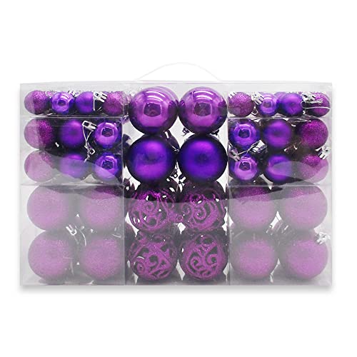 3-6cm（100個）_パープル AiMMei クリスマス オーナメントセット おしゃれ ツリー飾り クリスマスセット クリスマスボール クリスマスツリー飾り 装飾 飾り付け クリスマスプレゼント 豪華セット 3-6cm 100個セット (3-6cm（100個）， パープル)の通販は 6,167円