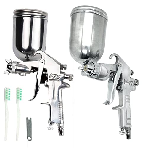 F75+W77(重力式) F75+W77 ニューマチック塗装スプレーガン エアースプレーガン 重力式 操作が簡単 F75口径1.5mm W77口径3.0mm 400ml＆400ml プラモデル 自動車 DIY