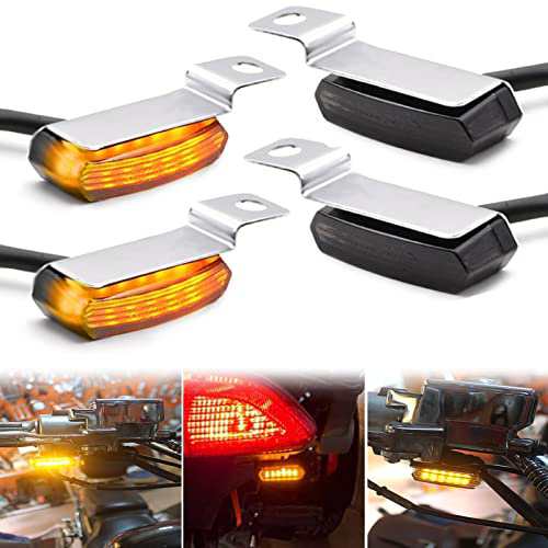 シルバー4個セット YHTIMIOX バイク ウインカー led ミニウインカー シーケンシャルウインカー LEDウインカー 防水 M8 改装部品 取り付けカンタン カッコイイアクセサリー軽量 ウィンカー ハーレー ホンダ ヤマハ スズキ カワサキ 汎用形 省エネルギー