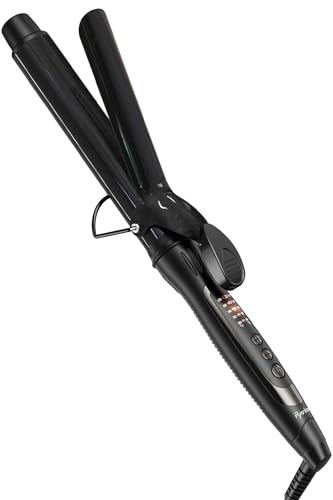 32mm_ブラック Ryanboo ヘアアイロン カールアイロン コテ 32mm カーリングアイロン 5段階温度調整 プロ仕様 MAX220℃ 海外対応(32mm， ブラック)の通販は 5,440円