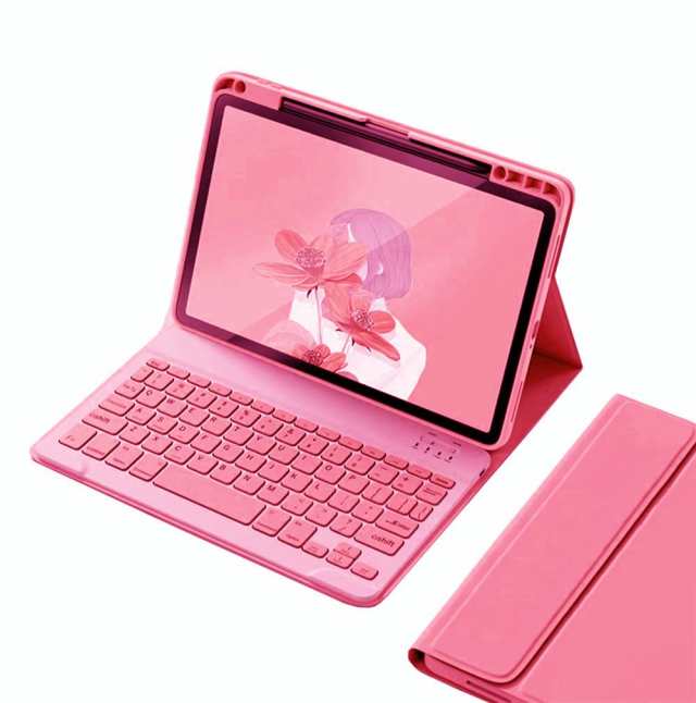 iPad 10_濃いピンク 2022 iPad 10 キーボードケース ペンシル収納可能 iPad 第10世代 キーボード カバー マグネット 分離式 アイパッド10 カラーキーボード 取り外し可能 女性向け かわいい (濃いピンク)の通販は