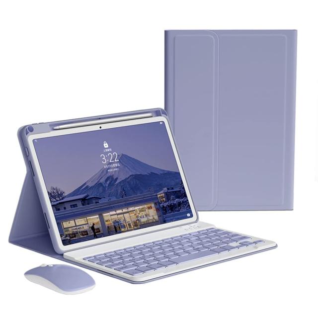 iPadAir11インチ/Air5/Air4/Pro11第4/3/2/1世代_紫 iPad Air5 iPad Air4 iPad Air 11インチ キーボードケース ワイヤレス マウス付き iPadPro11 第4/3/2/1世代 キーボード カバー ApplePencil充電対応 分離式 アイパッド カラーキーボード レディース 可愛い ビジネス (紫)の通販は 7,148円