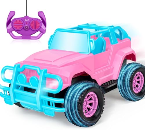ラジコンカー ピンク ラジコンカー オフロード ラジコン リモコンカー 子供 おもちゃ 車 おもちゃ ジープ RCカー スタントカー 1:20 女の子 初心者向け リモートコントロール クリスマス プレゼント 贈り物 ピンク (ラジコンカー ピンク)の通販は 5,279円