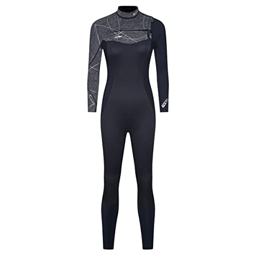 ブラック・グレー forレディース_S ウエットスーツ 3X2mm チェストジップ メンズ レディース フルスーツ ストレッチ サーフィン ダイビング ウェットスーツ FM001F-S 7,365円