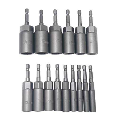 5.5mm〜19mm六角軸ソケットアダプター 電動ドリル用ソケットビット 15本セットの通販は電動工具アクセサリ