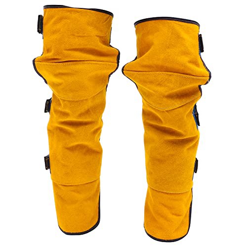 TOYMYTOY 溶接足カバー 溶接工 膝カバー 防炎 溶接 防護用 作業服 溶接保護具 調整可能 装着式 キャンプ BBQ 焚火用