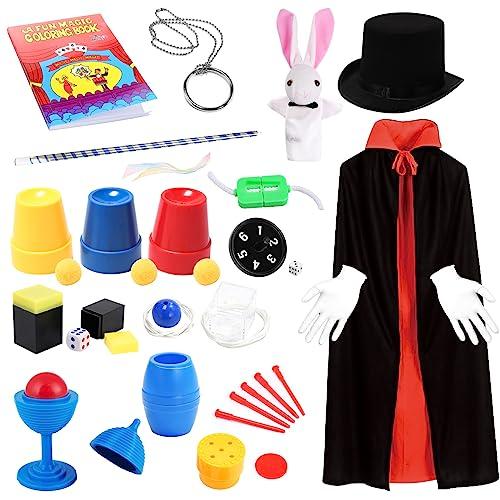 12種類 手品 グッズ おもちゃ 12種類 マジックグッズ Skirfy 手品グッズ 手品用品 マジック用品 マジックセット 手品用ステッキ 魔法の袋 マジック衣装付き 子供 小学生 誕生日 プレゼント クリスマス 新年 ギフト 日本語取扱説明書の通販は