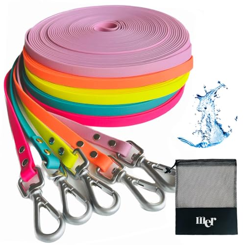 15m_ターコイズ Mer Dog Goods(WOD) 防水 PVC ロングリード 3m / 9.2m / 15m ペット リーシュ ウォータープルーフ 小型犬 中型犬 大型犬 (15m， ターコイズ)の通販は