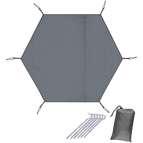 六角 220*260 Farfly テントシート グランドシート 六角 防水 軽量 厚手 ヘキサゴン ワンポールテント用 シート ヘキサ コンパクト 持ち運び便利 収納袋つき ペグ付き 220x260cmの通販は