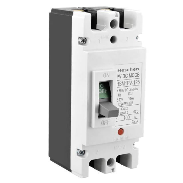 Heschen DC成形ケースサーキットブレーカー MCCB、HSM1PV-125、2極、DC550V 100A、太陽光発電遮断器、太陽光発電システムソーラーパネルグリッドシステム用 7,030円