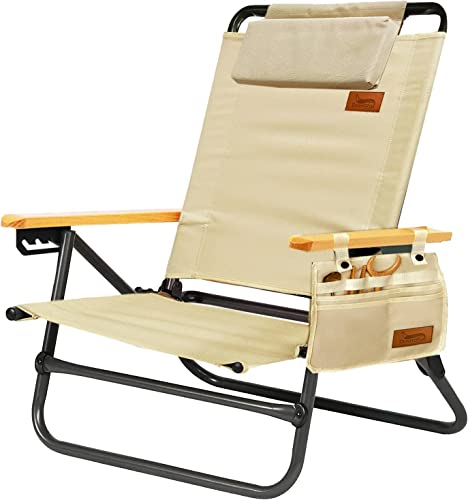 ベージュ_単品 アウトドアチェア 背もたれ角度4段階調節 フォールディングチェア 折りたたみ 軽量【耐荷重150kg】 コンパクト イス 椅子お釣り 登山 携帯便利 キャンプ椅子 SDTJ (ベージュ， 単品)の通販は