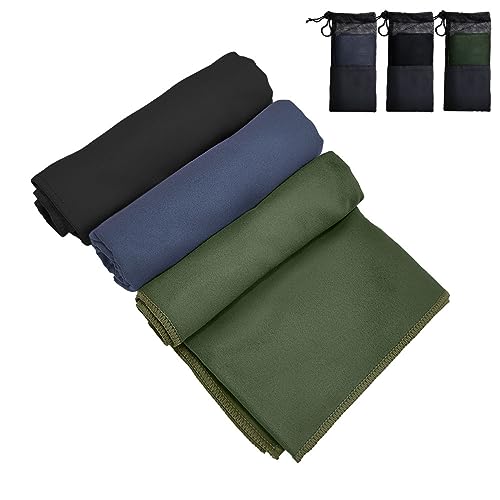 スレートグレー+オリーブドラブ+ブラック Besince 速乾タオル 髪 マイクロファイバータオル バスタオル スポーツタオル ジムタオル スイミングタオル セイムタオル 旅行タオル 超吸水 柔らかい 耐久性 速乾 軽量 収納袋付き 80x40cm スレートグレー (スレートグレー+オリーブ 5,743円
