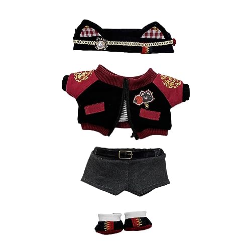 20cm niannyyhouse 20cm ぬいぐるみ 服 赤い炎セット ヘッドウェア コート 半ズボン 靴 綿人形 服 着せ替え アクセサリー (20cm)の通販は