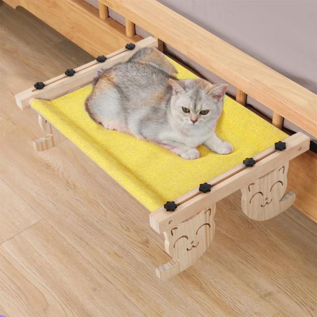 イエロー 猫窓 ハンモック 窓枠 猫窓用ベッド 窓辺ペットベッド 猫窓につけるベッド 猫ベッド 窓掛け式キャットソファー 窓用 ウインドウベッド 日向ぼっこ