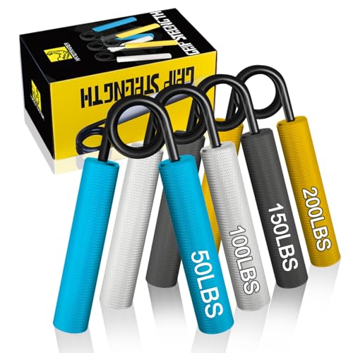 4個入り、50~200ポンド／22.5~90kg CRAZYROPE 握力 トレーニングハンドグリップ 4個入り50〜200ポンドの金属グリップ強化セット握力を鍛える道具 初心者からプロまでハンドグリッパー ストレス解消リハビリ器具の通販は