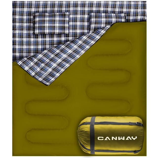 寝袋 2人用 防水シュラフ スリーピングバッグ 封筒型 キャンプ 災害用