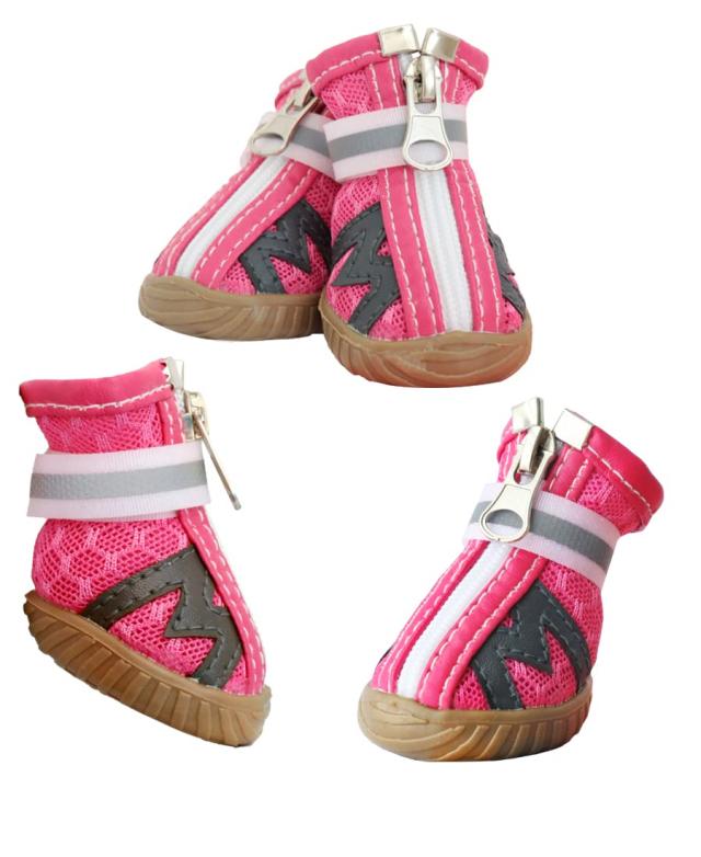 ?02: 幅:3.1cm 長さ:3.5cm (4個)_ピンク ASMPET ドッグブーツ 犬用 靴 愛犬のお散歩 滑り止め ドッグブーツ 犬 靴 ドッグシューズ 通気性 柔らかい 犬 靴 小型犬 秋冬 ドッグブーツ メッシュ 脱げにくい 室内 室外 足を保護 ピンク 02 (長さ:3.5CM 幅:3.1CM)