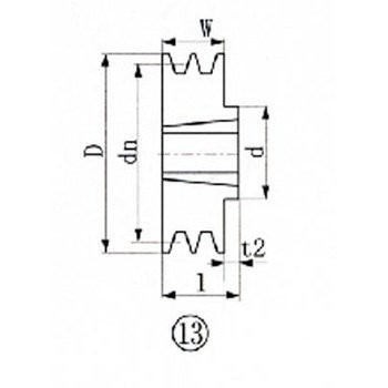 EVN ブッシングプーリー SPB 206mm 溝数2 SPB206-2の通販は