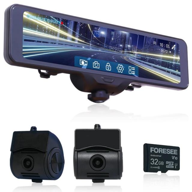 ドライブレコーダー ミラー型 前後 3カメラ スマートルームミラー 360度 全方位カメラ 前後FullHD 10.66インチ STARVIS KEIYIO AN-R106