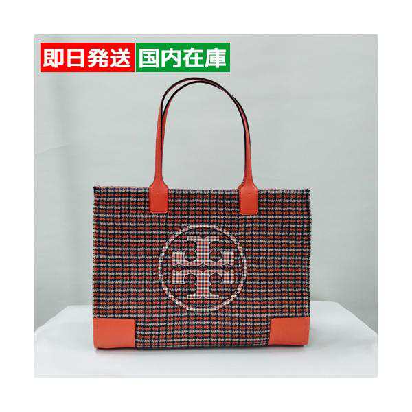 トリーバーチ バッグ ハンド トートバッグ ELLA PLAID TOTE エラ トート プレイド A4サイズ オレンジレディース 50208 TORY BURCH Gift