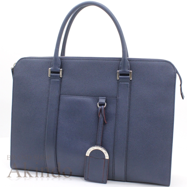 希少レザーバック ブラック カーフレザー ブルガリ マン ブリーフケース 291917