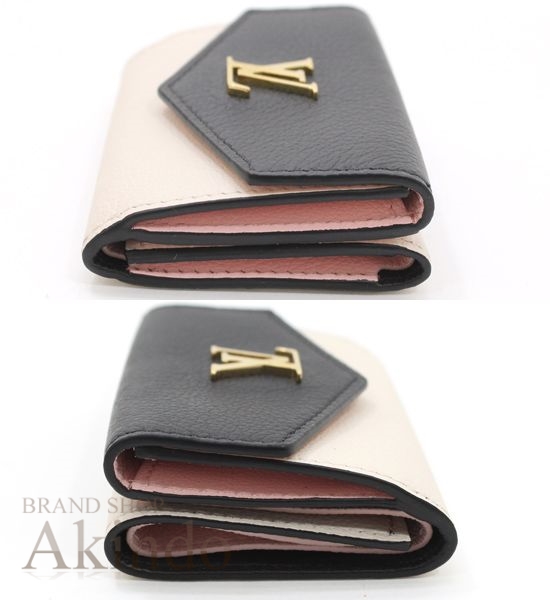 Louis Vuitton ポルトフォイユ ロックミニ ブラック 三つ折り財布 正規紙袋無料】ルイヴィトン 三つ折り財布 レディース ミニ財布