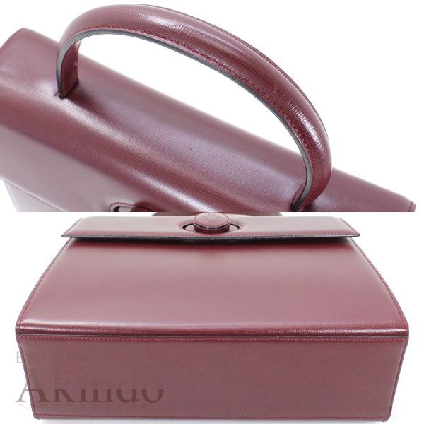 ♡美品♡Cartier カルティエ マスト ハンドバッグ レザー ボルドー 箱付 MUST DE CARTIER 新品同様 カルティエ Cartier マストライン