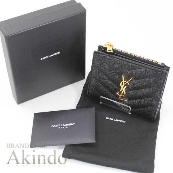 【新品】サンローラン 二つ折り財布 YSL 黒 バイフォールド ウォレット ブラック レザー 本革 SAINT LAURENT 財布 札入れ メンズ レディ