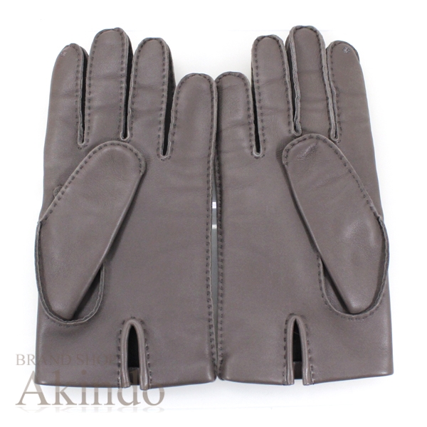 【新品】エルメス グローブ 手袋 レディース サイズ ＃7.5 グレー クルー・ド・セル セリエ ラムスキン レザー 本革 裏シルク HERMES グローブ エレガント ファッションアイテム オシャレ 記念日 新品 ブランド 定番 人気 プレゼント ギフト_3