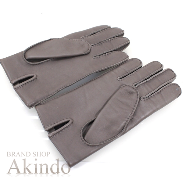 新品】エルメス グローブ 手袋 レディース サイズ ＃7.5 グレー クルー