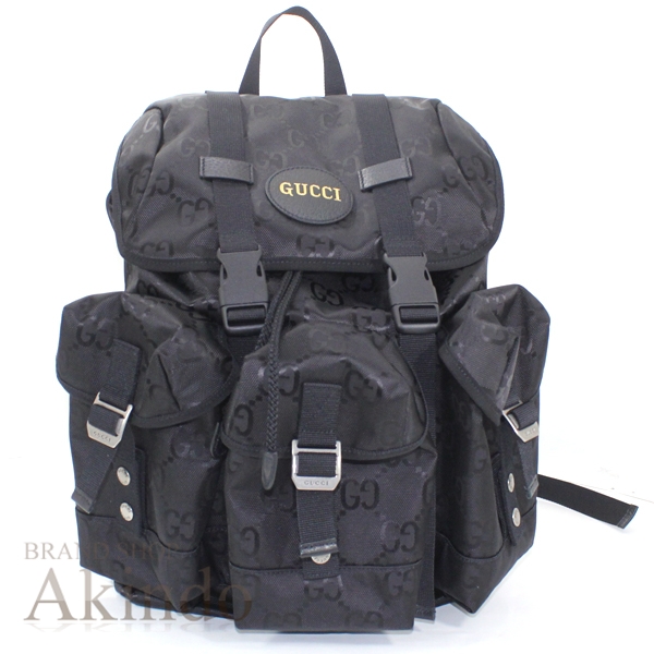 【新品】グッチ オフザグリッド バックパック 黒 ブラック A4 GG ナイロンキャンバス ブラック リュックサック メンズ 626160 Gucci Off The Grid 軽量 マルチポケット スポーツ クール カジュアル エレガント ファッション オシャレ 人気 プレゼント ギフト